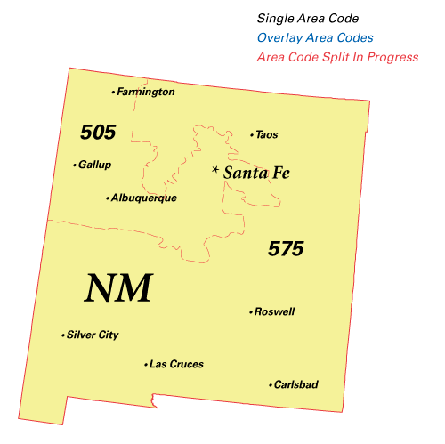 New Mexico area codes map