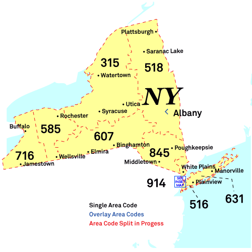 New York area codes map